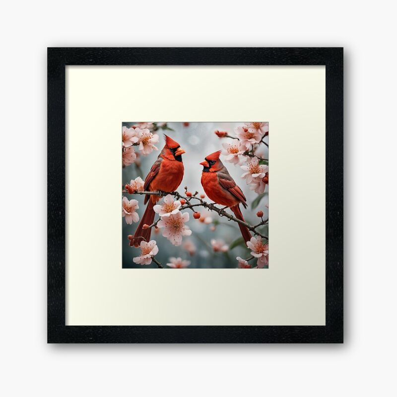 Framed Canvas with Red Cardinals